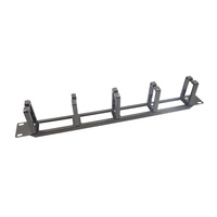 Cable Organiser. 1U Horizontal 19-inch Rack Mount Cable Management Panel with 5 D-Rings 2-inches Deep Black