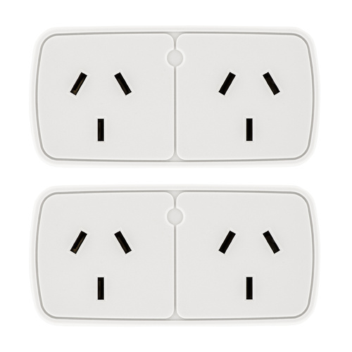 Double Adaptors - 240V. Left and Right - 2 Pack.