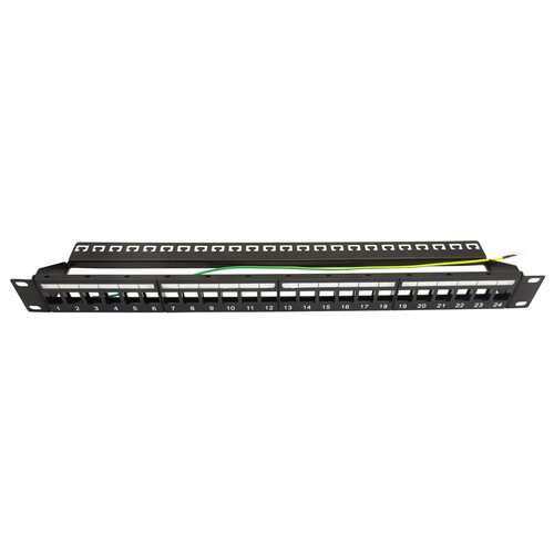 Patch Panel - Unloaded 19"/1U, 24 Port w/ Cable Management.