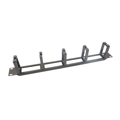Cable Organiser. 1U 19" Rack Mount. D Rings. Black
