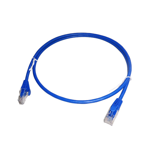 Cat6A UTP 28 AWG PVC Patch Cable. RCM Approved. Blue Colour.